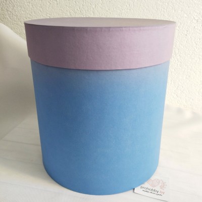 Коробка круглая "Градиент", 18,5*19 см, цвет голубой/лиловый